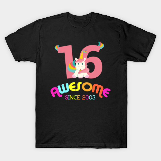 16th Birthday Celebration Gift Awesome Since 2003 Party Birth Anniversary